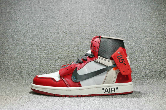 OFF-White x Air Jordan 1 The Ten White Black Varsity Red AA3834 101 Basketball Shoe For Sale